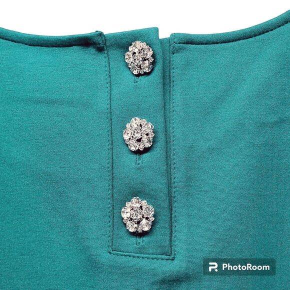 J. CREW Jeweled Button-Back Ponte Sleeveless Top Size XL - Picture 7 of 8